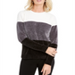 Karen Scott Suéter Feminino em Chenille Colorblock Preto Tamanho 2XL