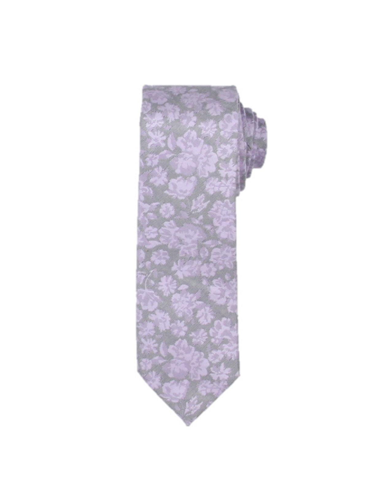Gravata masculina com estampa floral em mistura de seda Beaufort, roxa, tamanho único, Ryan Seacrest Distinction