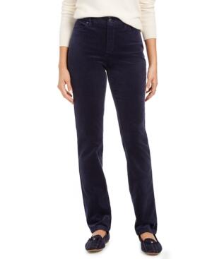 Calça de controle de barriga feminina Lexington Corduroy, azul, tamanho 10, Charter Club