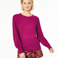 Suéter feminino Charter Club Pure Cashmere com mangas bufantes - Roxo, tamanho XS