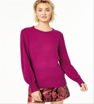 Suéter feminino Charter Club Pure Cashmere com mangas bufantes - Roxo, tamanho XS