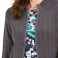 Karen Scott Cardigan Feminino de Tricô com Zíper Cinza Tamanho P