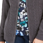 Karen Scott Cardigan Feminino de Tricô com Zíper Cinza Tamanho P