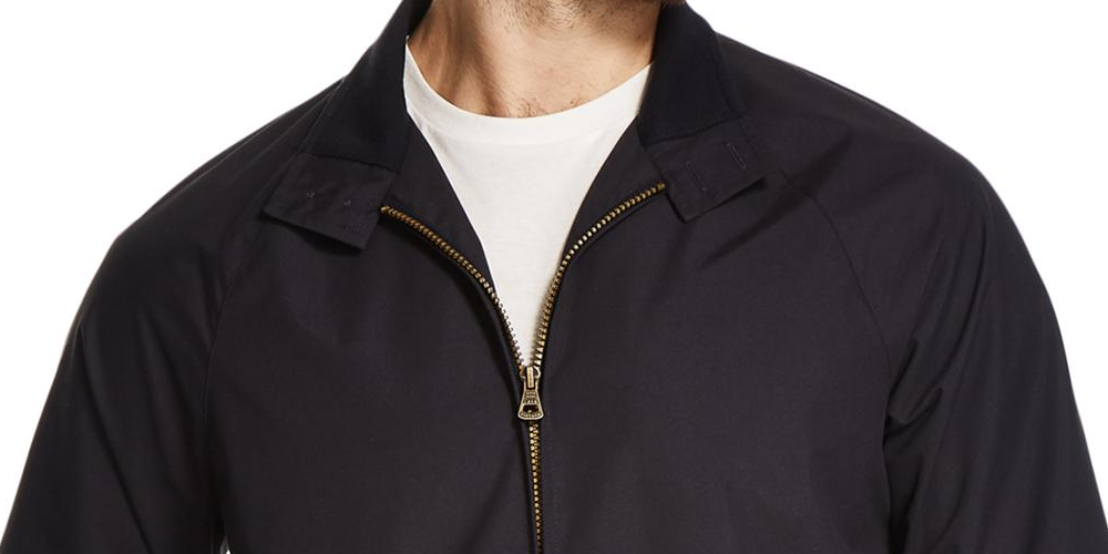 Jaqueta Barracuda leve masculina vintage à prova de intempéries, tamanho P, azul-marinho