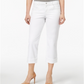 Calça jeans capri feminina Curvy Cuffed Style &amp; Co, branca, tamanho 4