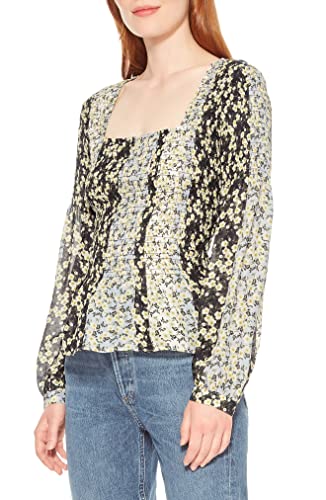 Blusa Parker Feminina Dara Manga Longa Smocked Marrom Tamanho Médio