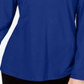 Blusa feminina Charter Club com mangas ajustáveis ​​e lisa, azul, tamanho pequeno