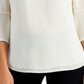 JM Collection Top feminino com manga sino e strass, branco, tamanho pequeno