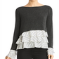 Blusa feminina Bailey44 de lã mista, cinza, tamanho médio
