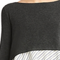 Blusa feminina Bailey44 de lã mista, cinza, tamanho médio
