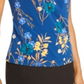 Blusa Calvin Klein Feminina Estampa Floral Plissada Azul Tamanho XS