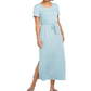 Vestido longo texturizado com amarração na cintura feminino Style &amp; Co, azul, tamanho pequeno