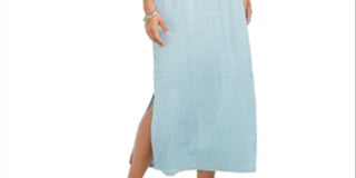 Vestido longo texturizado com amarração na cintura feminino Style &amp; Co, azul, tamanho pequeno