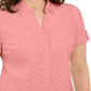 Camisa feminina Karen Scott de algodão bordada, rosa, tamanho pequeno