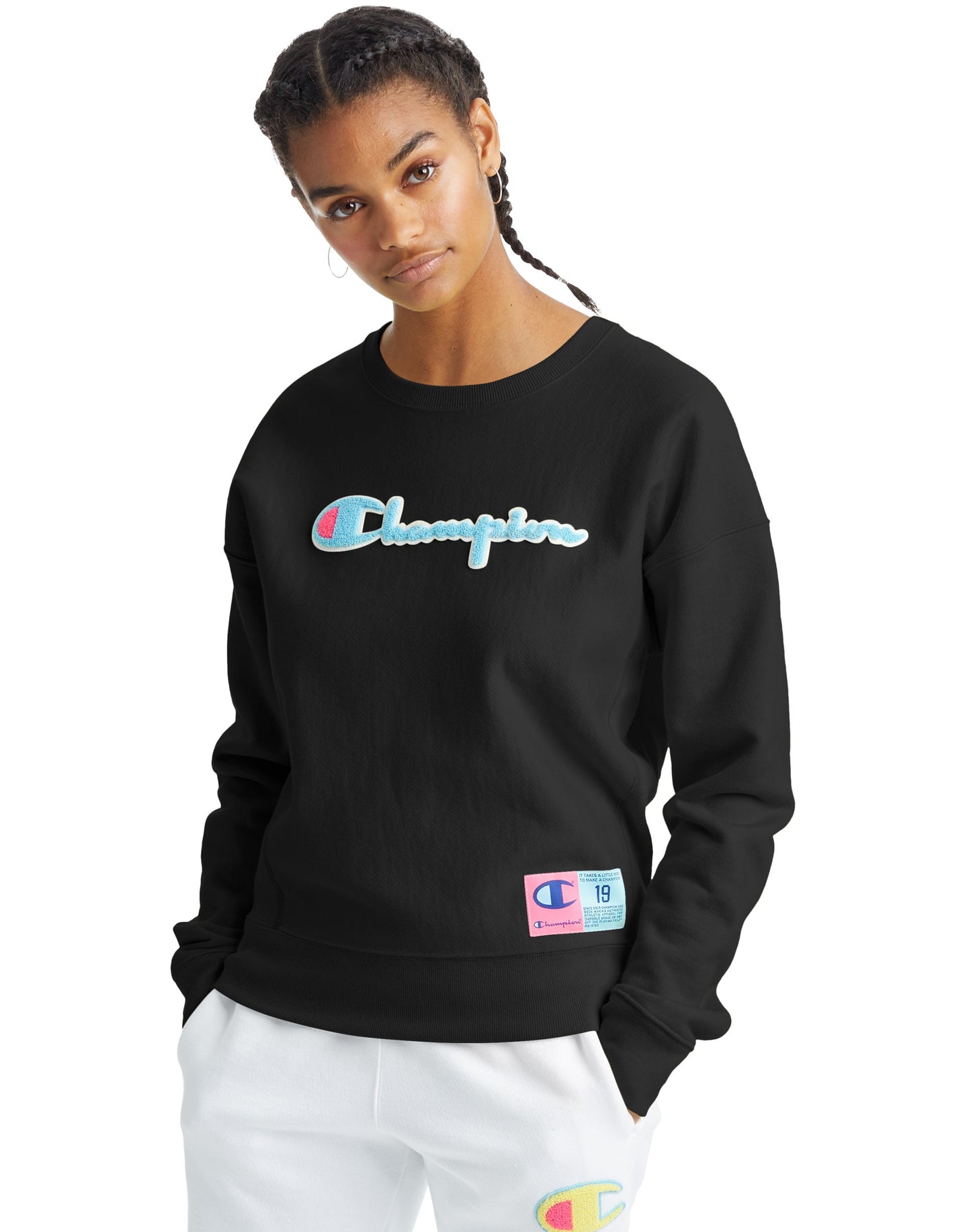 Moletom esportivo feminino Champion Fitness, preto, tamanho X-S