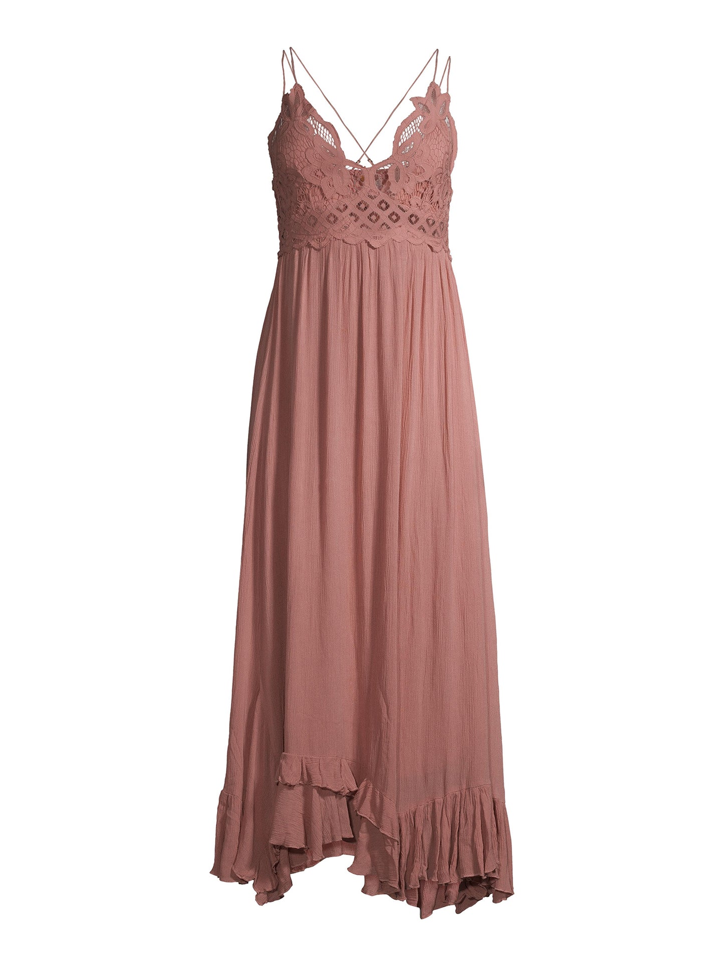 Vestido longo Adella Junior da Free People rosa tamanho pequeno