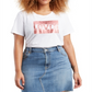 Blusa de gola redonda Levi's Plus Perfect Cotton feminina, branca, tamanho 1X