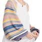 Blusa de malha Rainbow Dreams feminina Free People, branca, tamanho grande