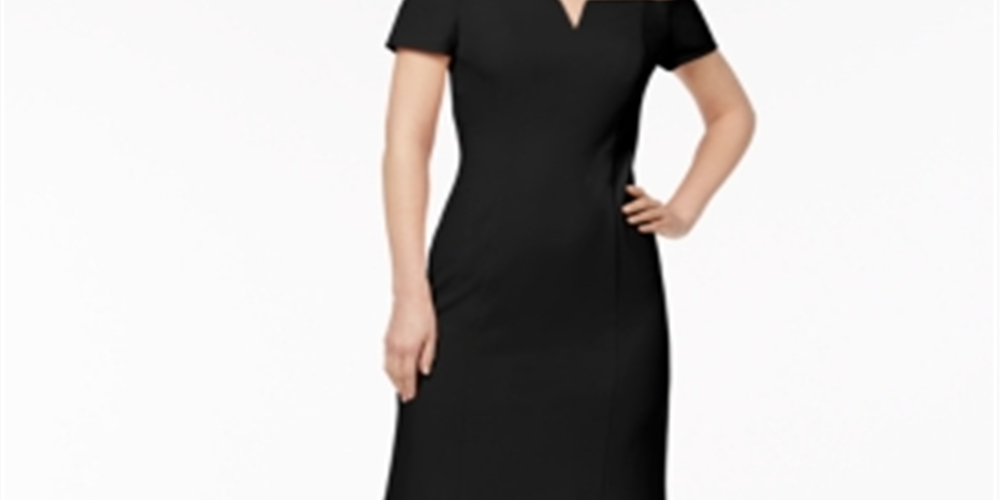 Vestido Calvin Klein Feminino Flare com Zíper e Ajuste Fino Preto Tamanho 2