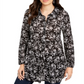 Blusa feminina estampada em camadas Style &amp; Co, preta, tamanho M