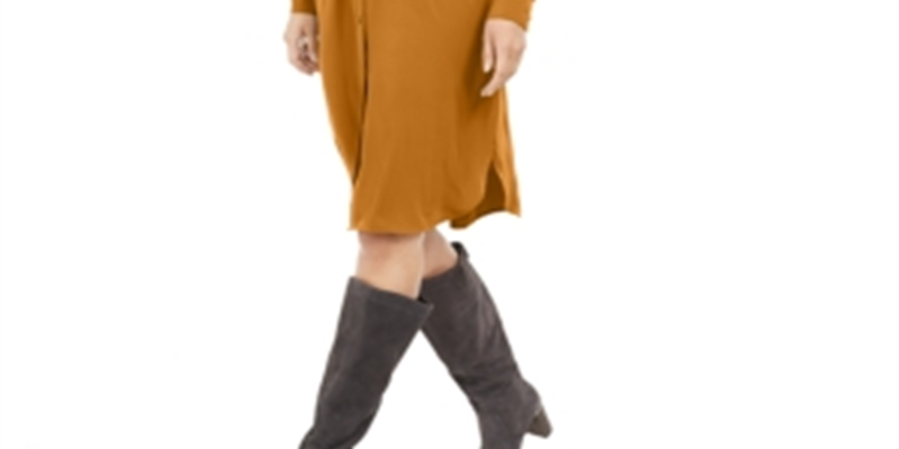 Vestido camisa feminino Alfani com amarração frontal, amarelo, tamanho 4, pequeno