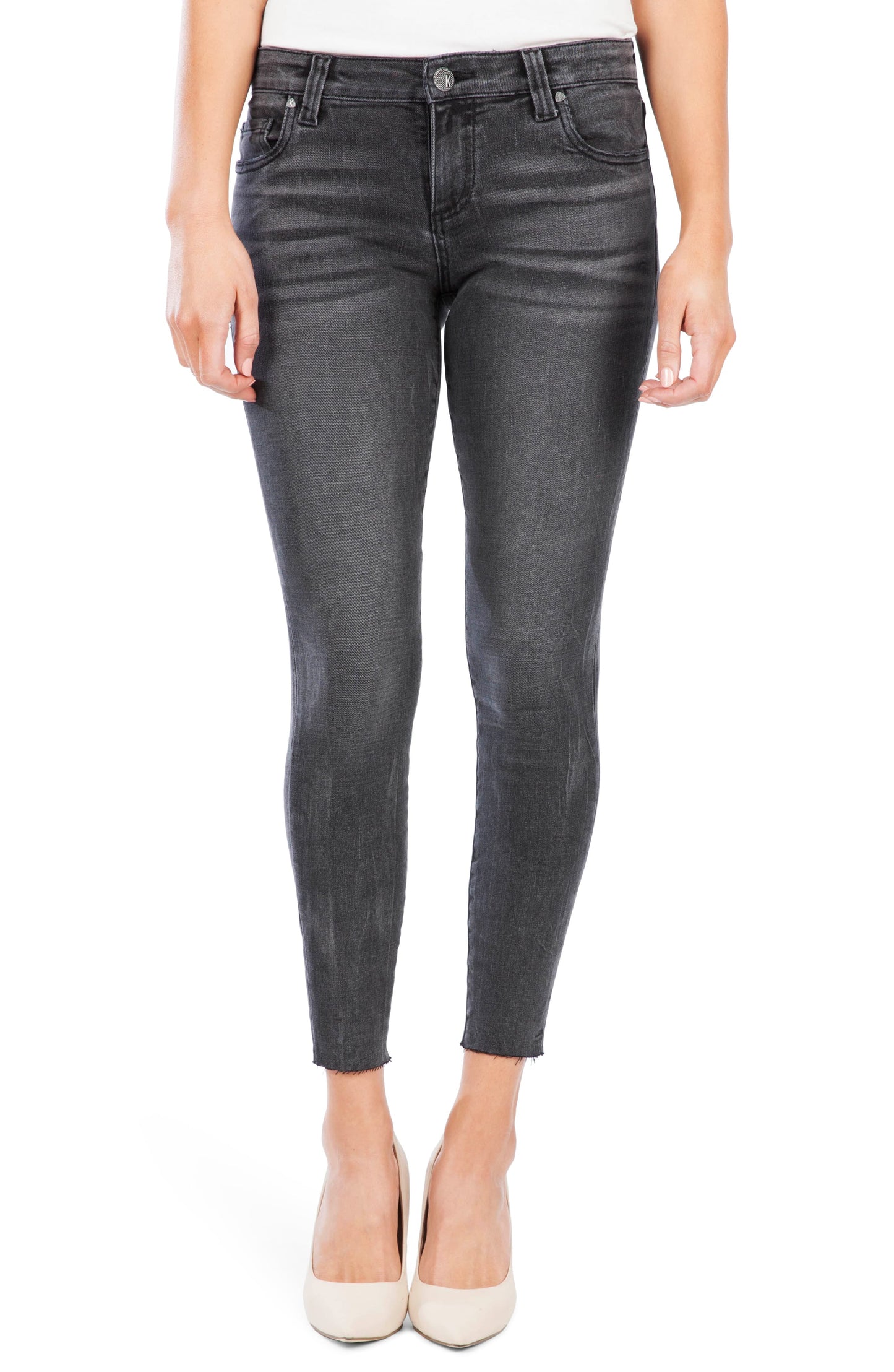 Calça jeans skinny feminina Connie da Kut from the Kloth, cinza, tamanho 2