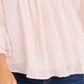Charter Club Blusa feminina texturizada com babados duplos e pregas rosa tamanho pequeno