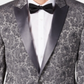 Blazer masculino com estampa paisley Ryan Seacrest Distinction, tamanho 44, prateado