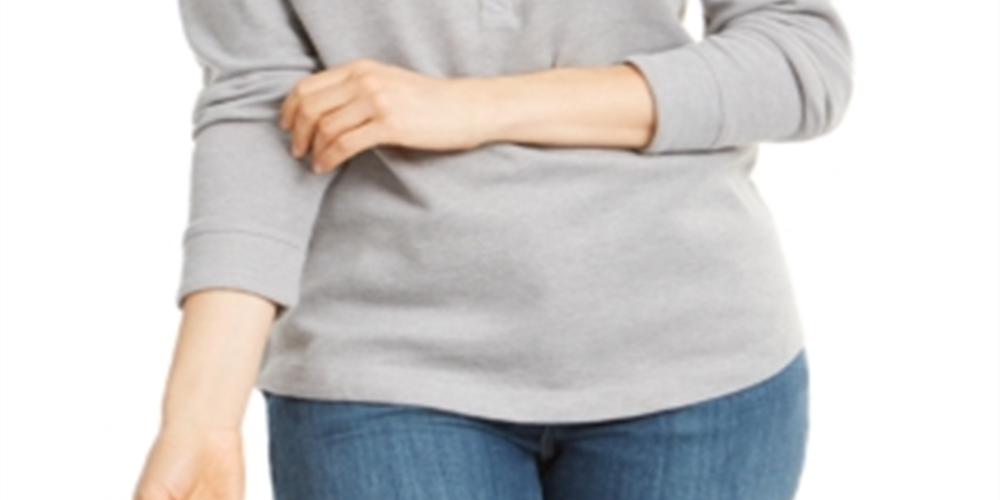 Karen Scott Blusa Feminina com Decote Redondo Cinza Tamanho Pequeno Pequeno