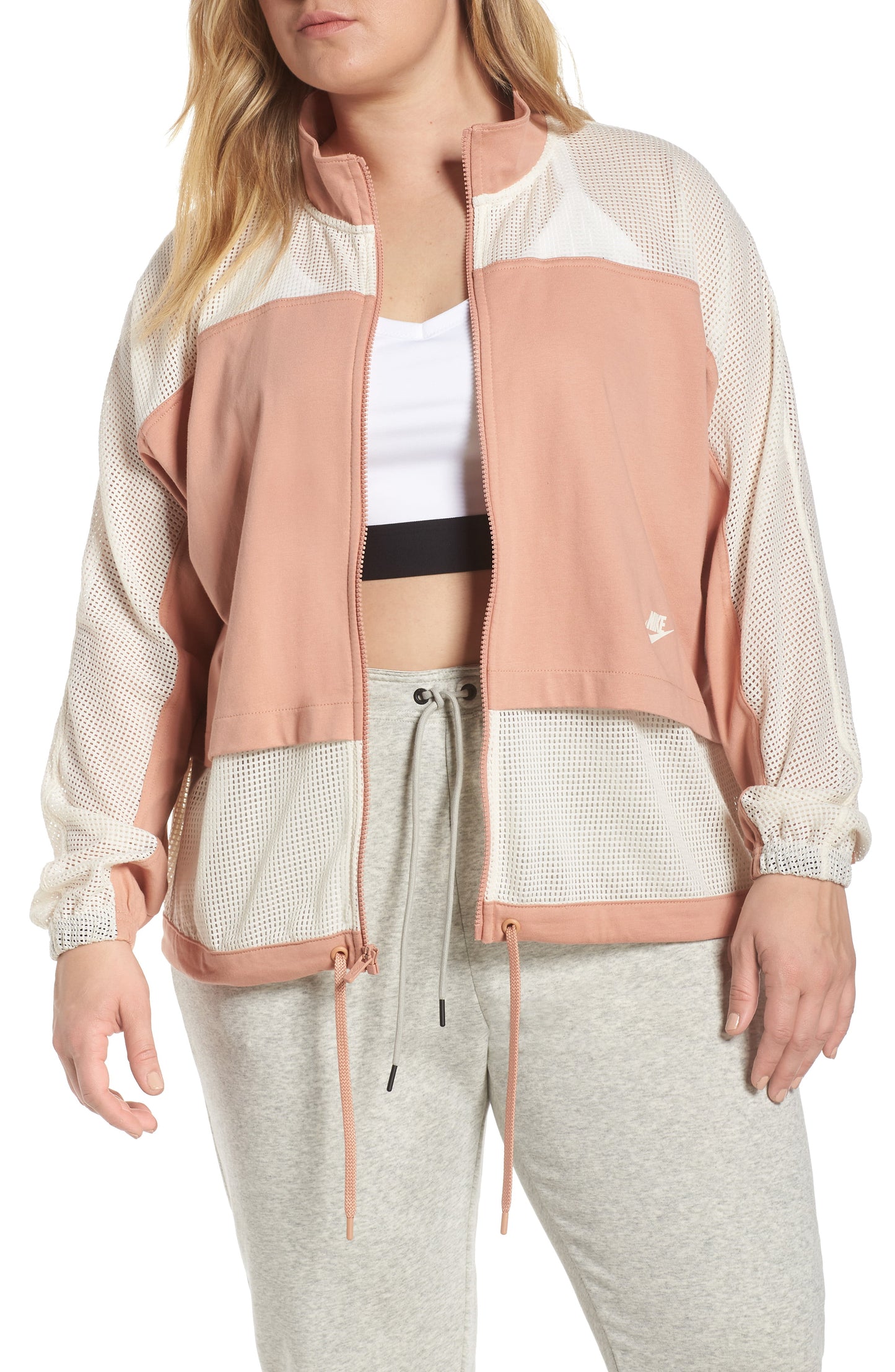 Jaqueta esportiva leve Nike Plus Loose Fit feminina, marrom, tamanho 3XL