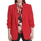 Blazer feminino DKNY com manga franzida, vermelho, tamanho 0