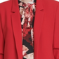 Blazer feminino DKNY com manga franzida, vermelho, tamanho 0