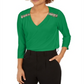 Blusa feminina com acabamento em miçangas da NY Collection, rosa, tamanho pequeno GG