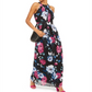 Vestido longo de chiffon com estampa floral e alças finas da INC International Concepts, tamanho 6, preto