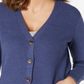 Karen Scott Cardigan Feminino com Botões Frontais e Pontos Mistos Azul Tamanho P