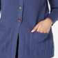 Karen Scott Cardigan Feminino com Botões Frontais e Pontos Mistos Azul Tamanho P