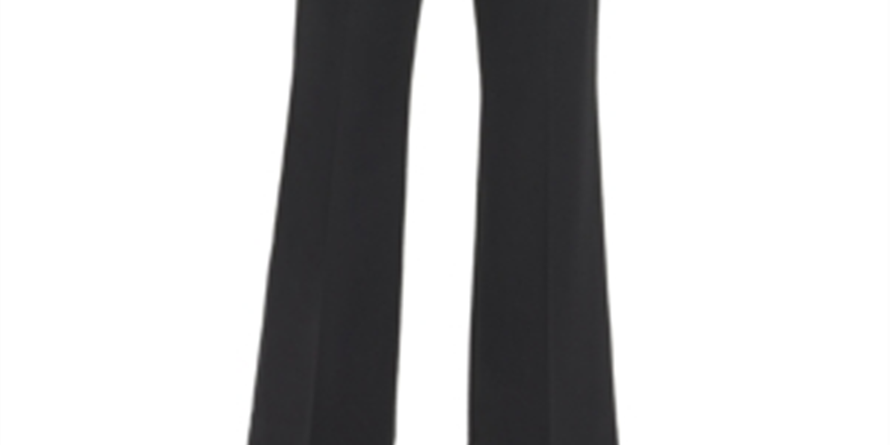 Calça flare Calvin Klein feminina para trabalho, preta, tamanho 6
