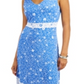 Vestido floral feminino Charter Club sem mangas azul tamanho extragrande
