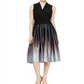 Vestido de coquetel feminino SL Fashions, sem mangas, com decote em V e abaixo do joelho, preto, tamanho 12