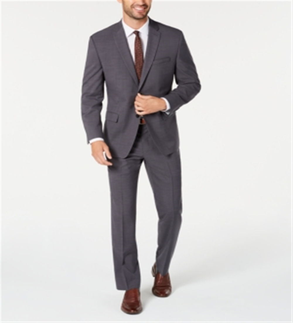 Terno masculino Marc New York Modern Fit Stretch Solid Cinza Tamanho 46