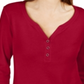 Camisa Henley Manga 3/4 Feminina Karen Scott Vermelha Tamanho Médio