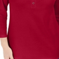 Camisa Henley Manga 3/4 Feminina Karen Scott Vermelha Tamanho Médio