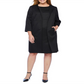 Vestido feminino texturizado sem mangas, decote redondo, comprimento até o joelho, para uso no trabalho, tamanho 24W