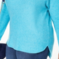 Suéter feminino Charter Club Plus Cashmere com aba reta, azul, tamanho 3XL