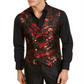 Colete masculino Tallia Slim Fit Floral Trespassado Preto Tamanho 40 Curto