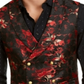 Colete masculino Tallia Slim Fit Floral Trespassado Preto Tamanho 40 Curto