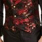 Colete masculino Tallia Slim Fit Floral Trespassado Preto Tamanho 40 Curto