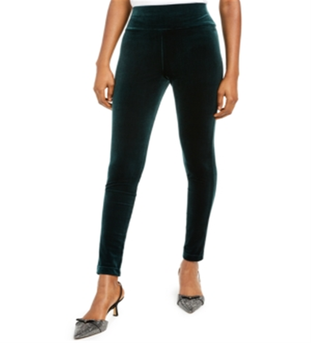 Calça skinny feminina de veludo da INC International Concepts, verde, tamanho 6