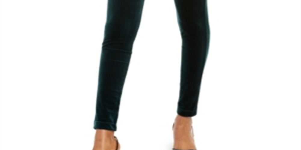 Calça skinny feminina de veludo da INC International Concepts, verde, tamanho 6