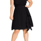 Vestido envelope feminino City Chic com babados em cetim sintético, preto, tamanho X-S